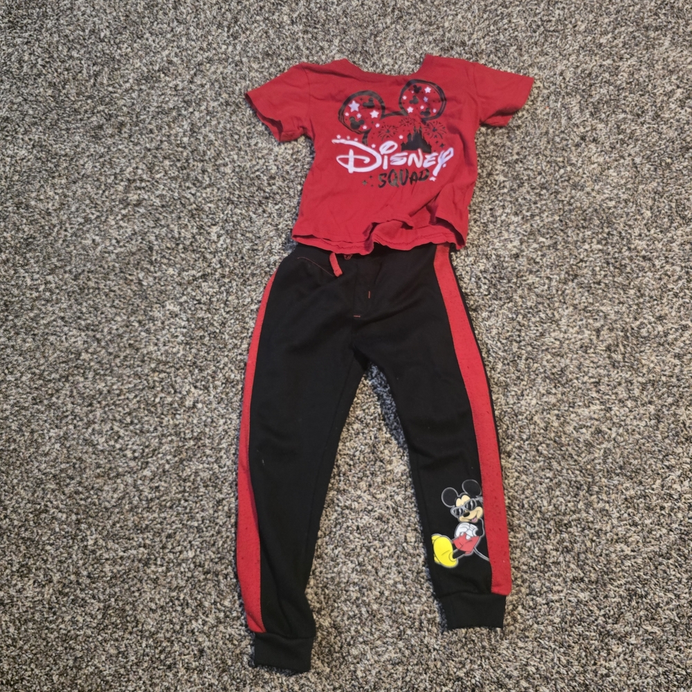 Disney Kids Red and Black Joggers